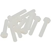sourcingmap Hexagono M6 X 30mm Plástica de Nylon Tornillo de Rosca Rosca Completa Derecha 10pzas Rohs